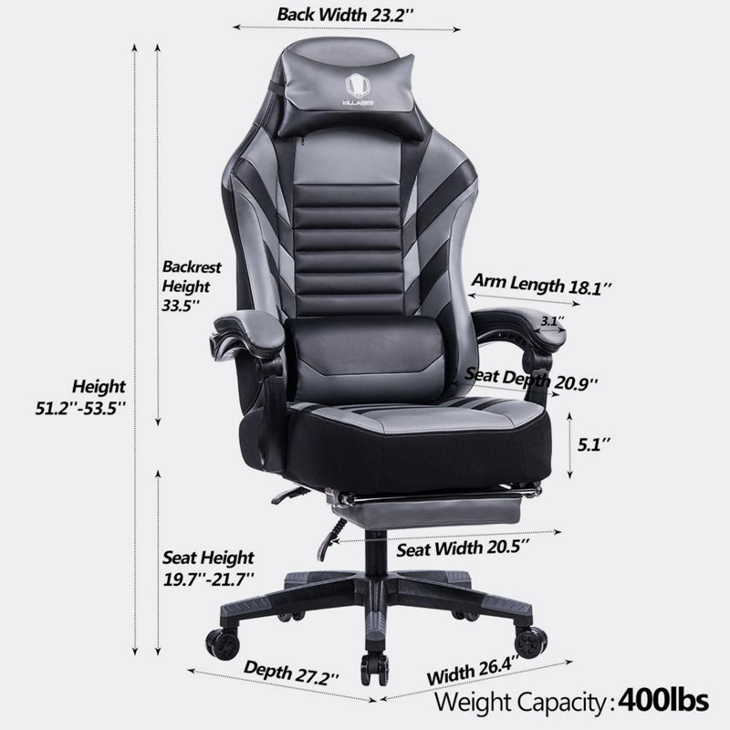 Fauteuil de jeu vidéo ErgoNomic, Gris