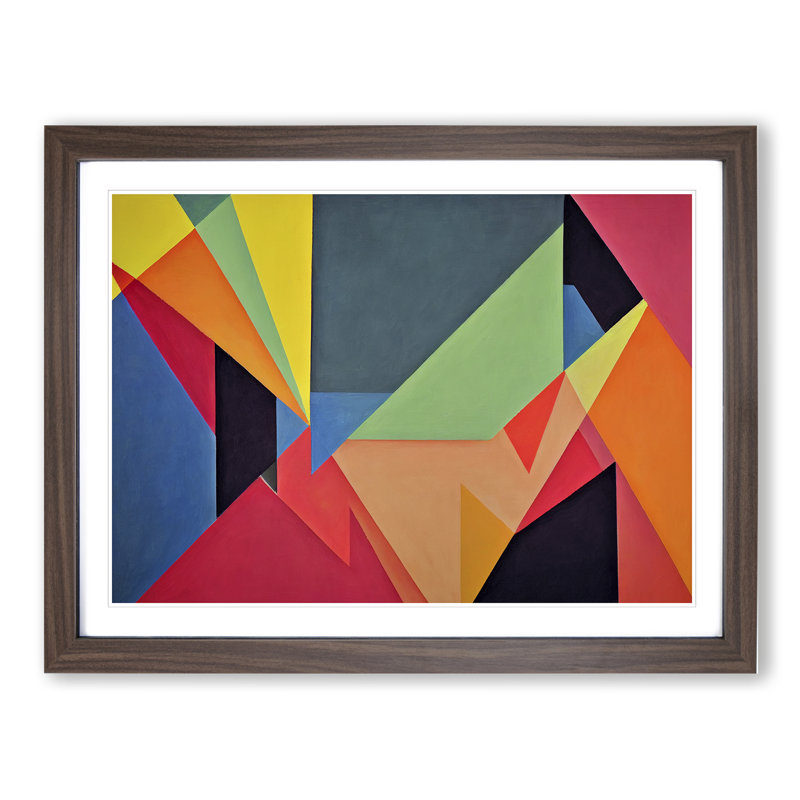 XH1022-8685X Suprematism Art Modern Vol.2 Abstract 1 Piece Single Picture Frame Painting, 34cm H x 46cm W x 2cm D, Walnut