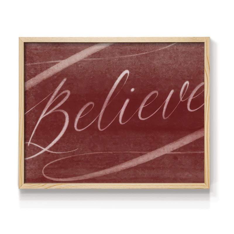 Believe - impression encadrée - réarmable, H 8 po x l 10 po, Naturel