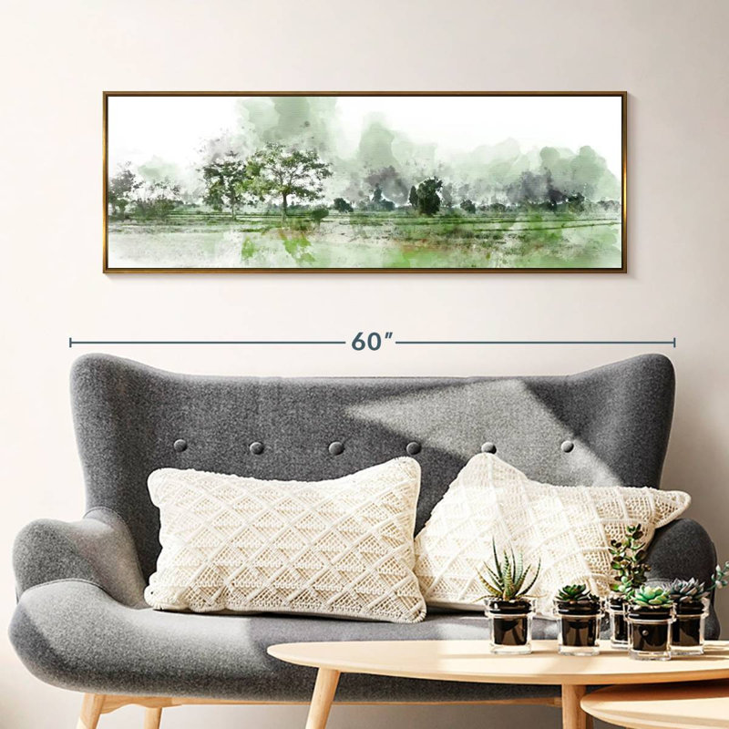 Champ paysage Pawlak, 46" X 16", Floating Frame Gold
