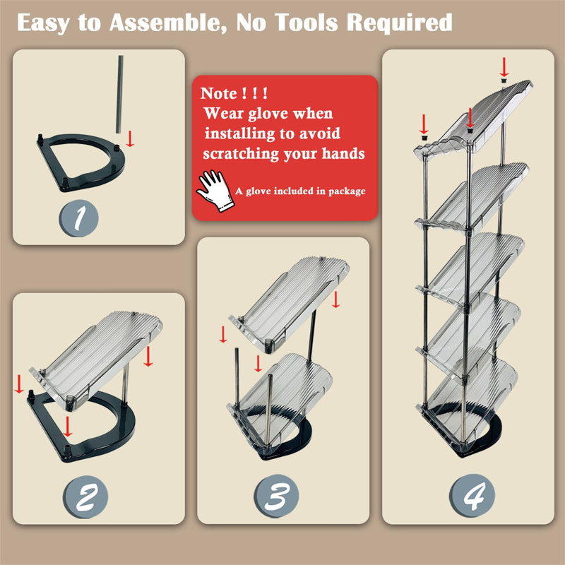 6 Pair Stackable Shoe Rack
