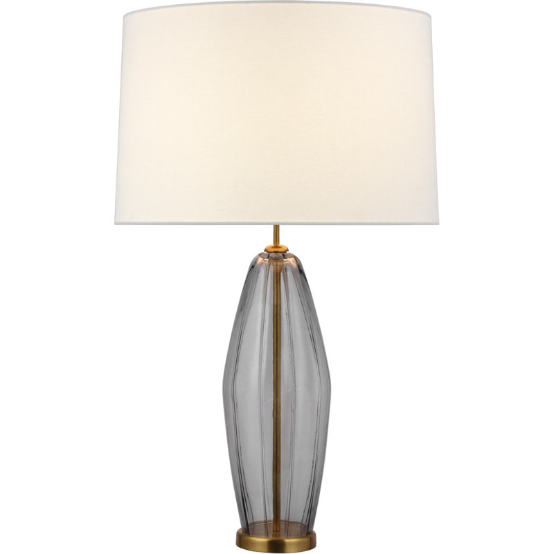 Kate spade new york Kinsley Everleigh Large Fluted Table Lamp, Smoke, 32.5" H x 20" W x 13" D