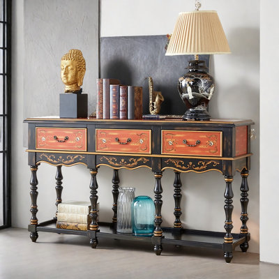 Buffet rétro en bois massif multifonction