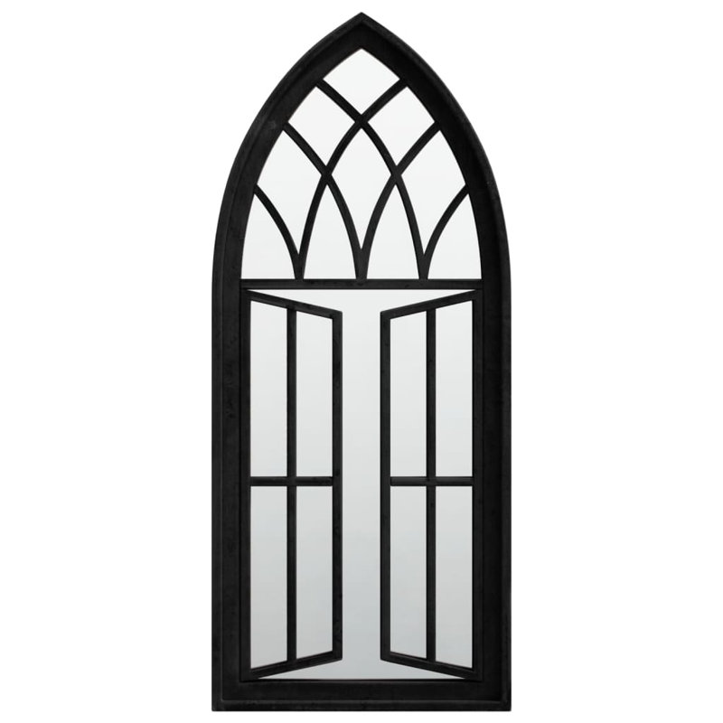 Ville Metal Flat Wall Mirror, Black, 70cm H x 30cm W