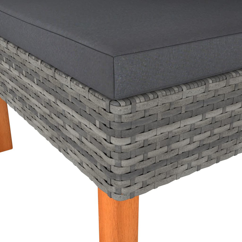 Ensemble modulaire de patio carré en eucalyptus de 23,6 po de largeur avec coussins Rashieda