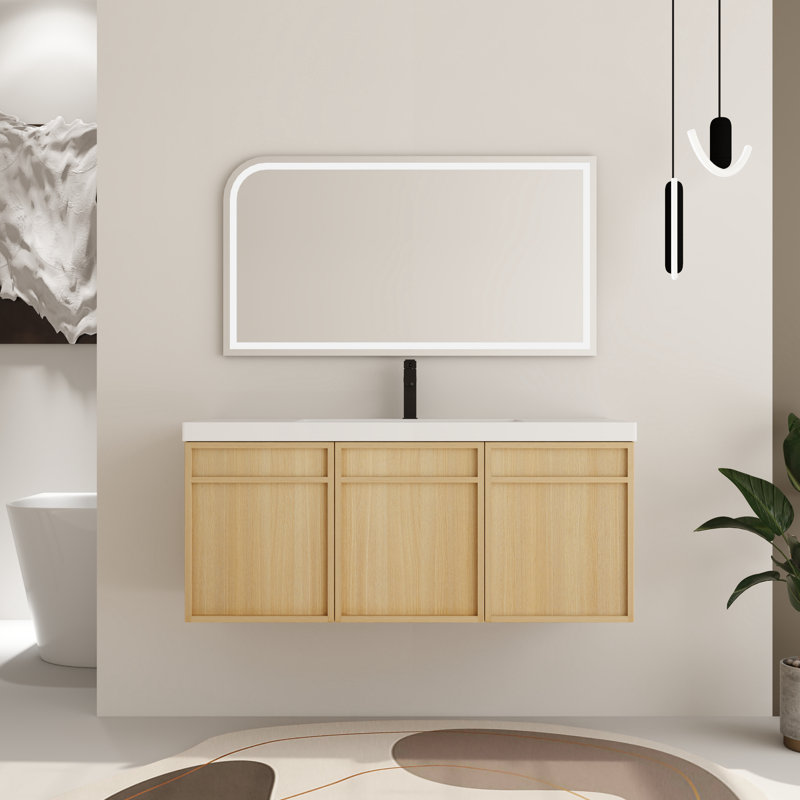 Ensemble de meuble-lavabo simple 48 po avec plateau en résine Melsonby, 48"