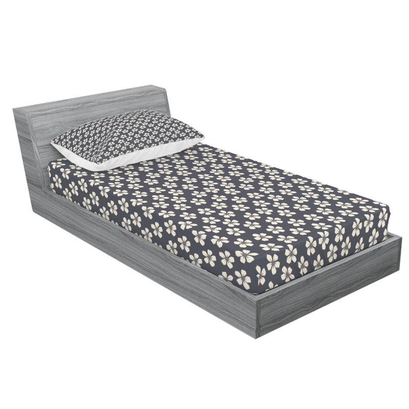 Ensemble de draps à motif floral, Ensemble de draps pour lit simple avec drap-housse