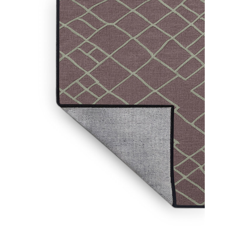 Tapis noir en treillis lavable à la machine, Carré 6 pi