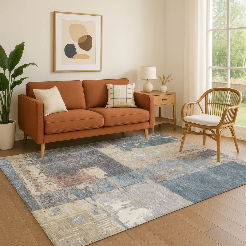 Premium Machine Washable Chelston AMF1866 Abstract Rug, Rectangle 8' x 10'