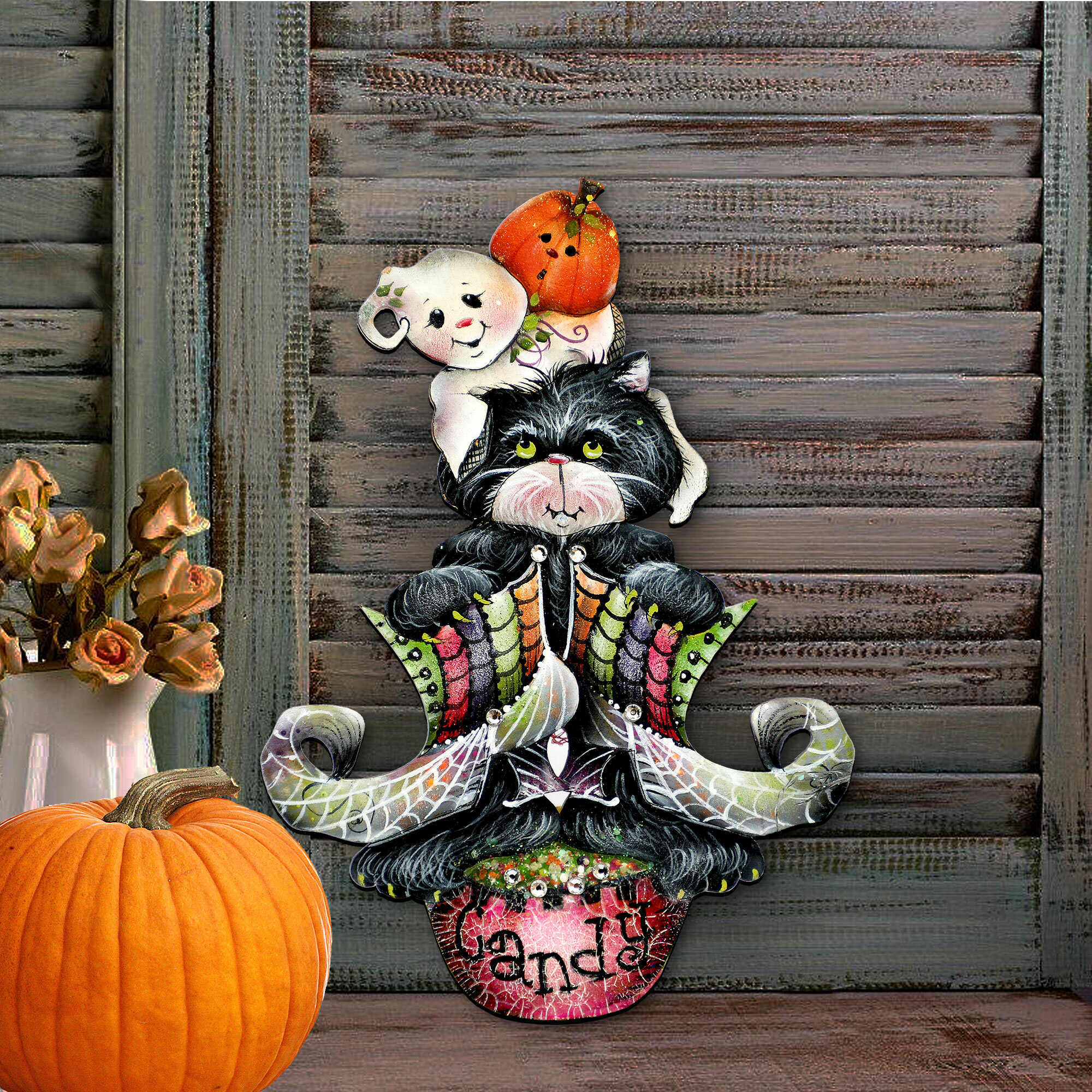 The Holiday Aisle® 5Pcs Halloween Wooden Decorations, Halloween Tabletop  Centerpiece Craft Decor Including Witch/Ghost/Shoes Decor For Home, Indoor,  Holiday, Party Supplies, Kid's Gift.