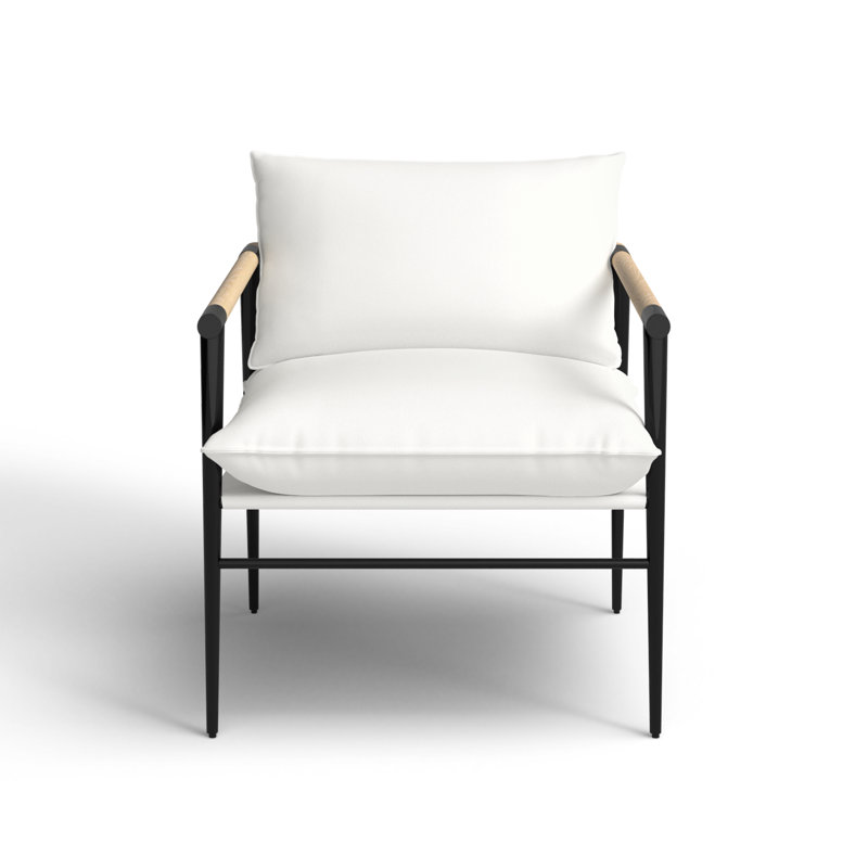 Kala Upholstered Armchair, White Polyester Blend