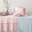 18" Square Cotton & Linen Pillow W Ruffle, Blue-118433390