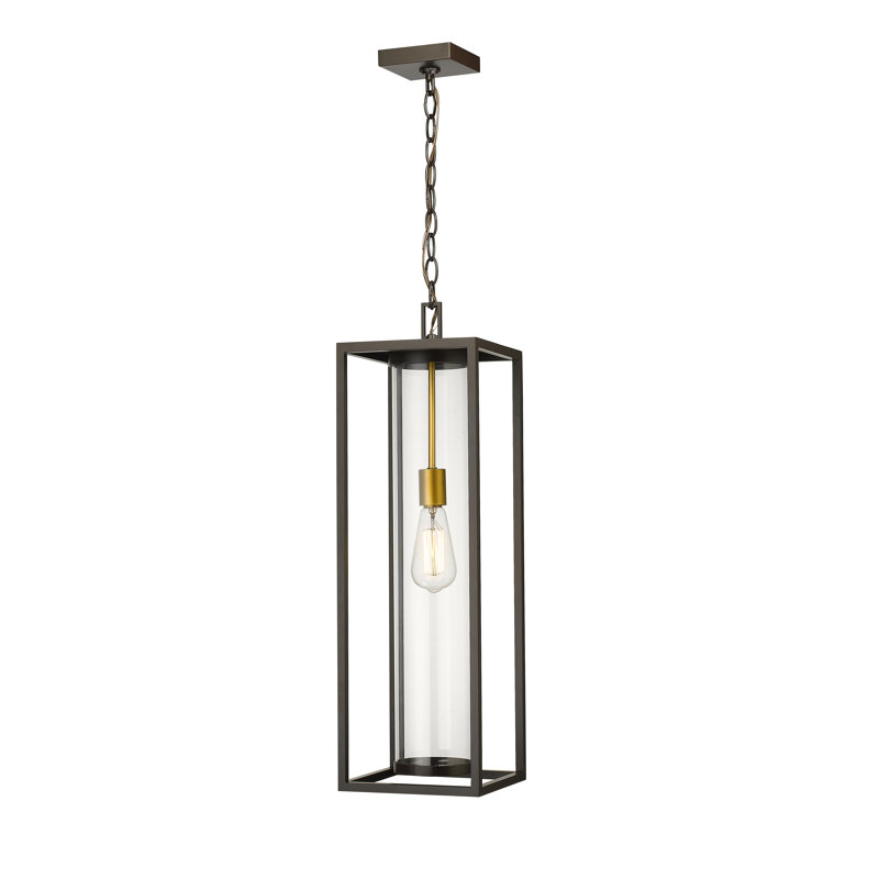 Belote Outdoor Hanging Lantern, Bronze/Brass