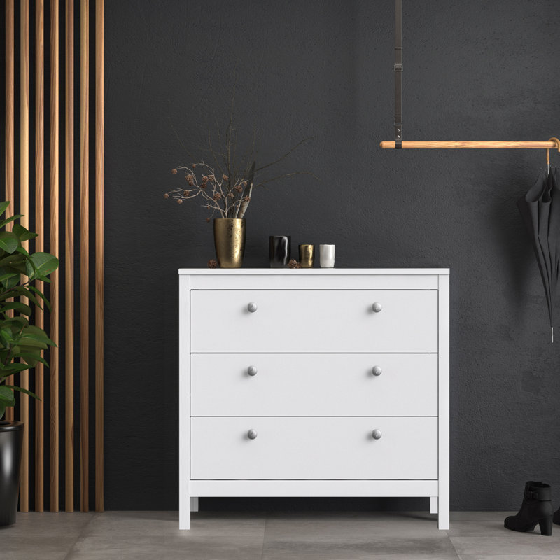 Cynsere 82.1cm W 3 - Drawer Chest of Drawers, White