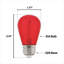 Ampoules DEL à filament omnidirectionnel S14 rouges de 2 watts (équivalent 40 watts), culot moyen (E26), lot de 2-134877021-134877023