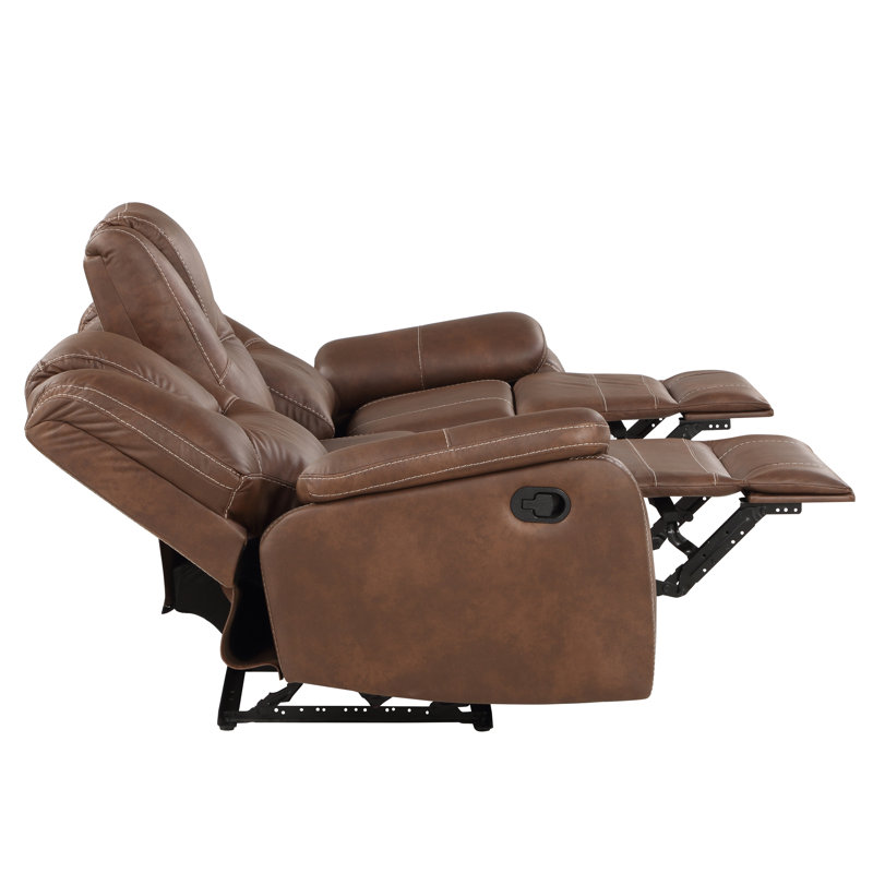 Amyjo Upholstered 83.5'' Reclining Sofa, Brown