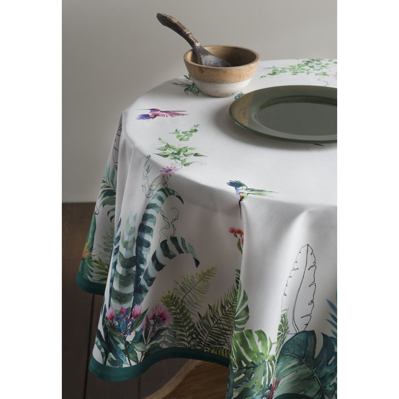 Floral 100% Cotton Round Tablecloth, 69" L x 69" W, Floral 1