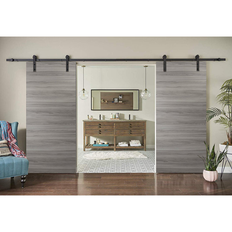 Portes de grange en bois Planum Flush, 36 po x 80 po, Cendre Ginder