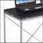 Bureau d'écriture noir et chrome avec tablettes