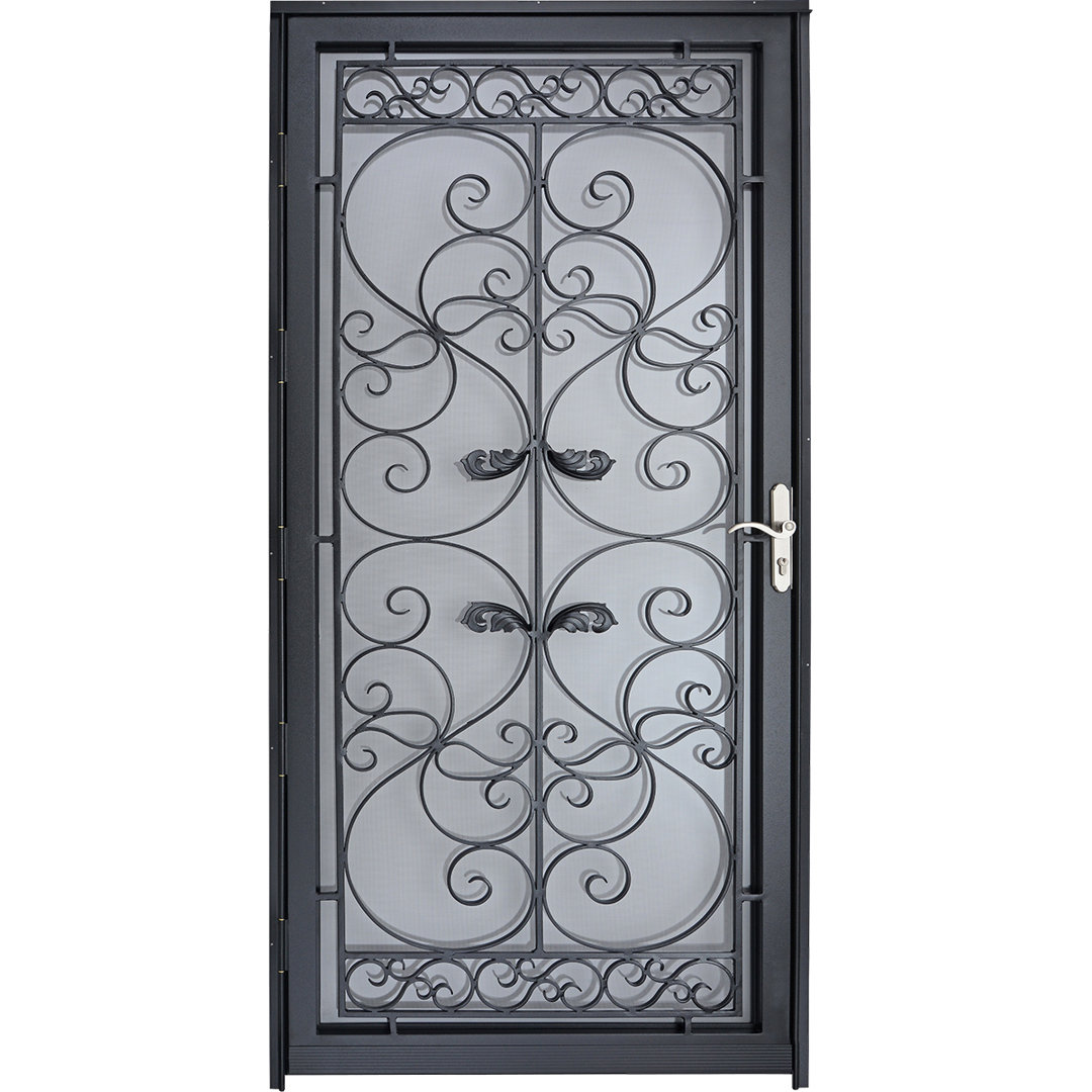 Grisham Deluxe Steel Security Door, 36 X 80inch Iron Security Storm Door Conveys Grisham 