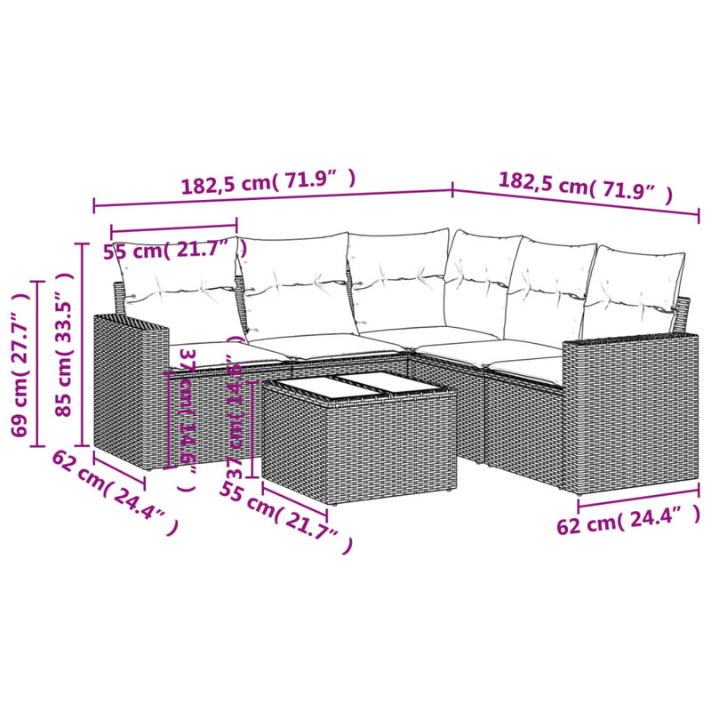 Ensemble de canapé de jardin Vidaxl beige
