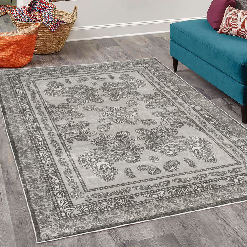 Tapis décoratif Boho, Rectangle 4 pi x 5 pi 5 po