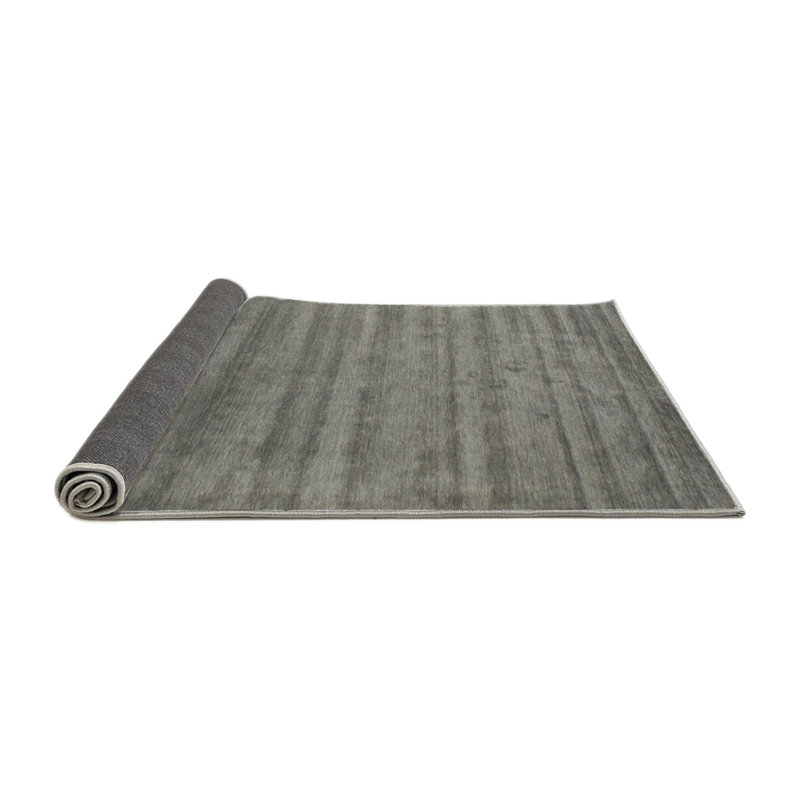 Tapis contemporain noir / gris, Rond 6 pi