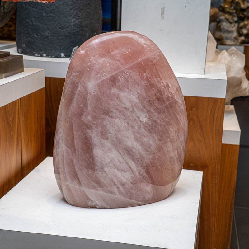 Large Polished Rose Quartz Freeform From Madagascar