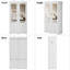 Armoire-penderie à miroir 3 portes avec 3 tiroirs et tablettes réglables 15,75 po