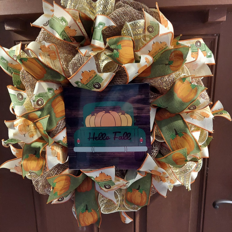 Couronne en maille 20 po Hello Fall