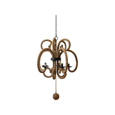 Lustre en jute avec 5 lumières