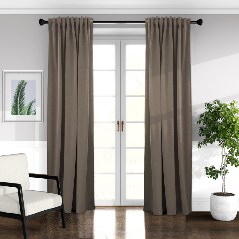 Alia Velvet Solid Color Room Darkening Rod Pocket Single Curtain Panel, 50" W x 120" L, Charcoal