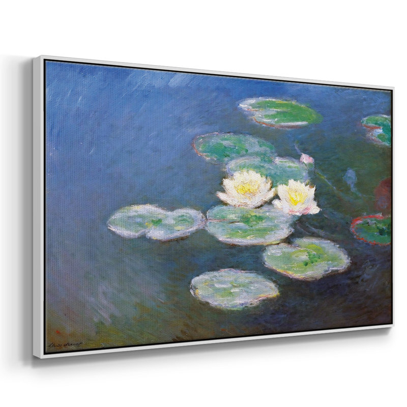 Nénuphars, effet de soirée, 1897, reproduction d'art sur toile, H 25 po x l 37 po x P 2 po, Blanc