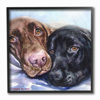 " Labradors Dog Pet Animal Watercolor Painting "