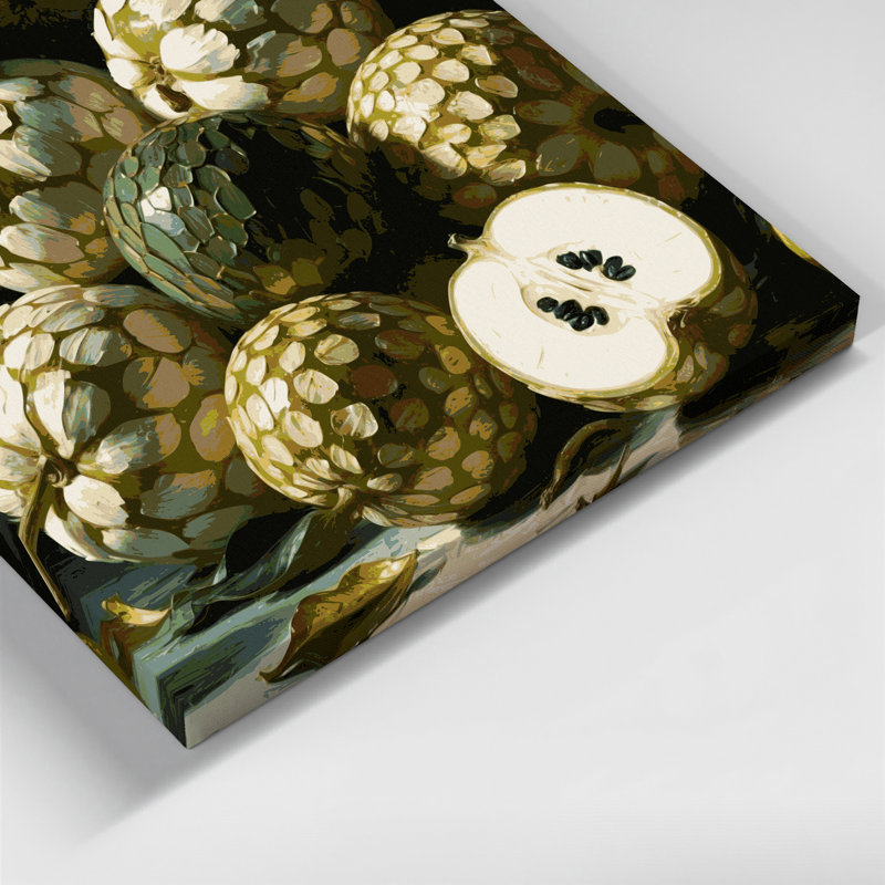 «Fruit Cherimoya Brown», art mural sur toile, H 11 po x l 14 po