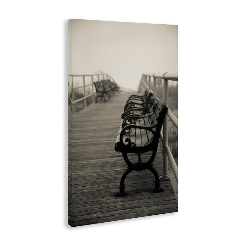 «Benches on the Boardwalk», art mural par Jadei, H 30 po x l 20 po