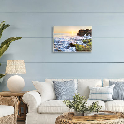 Plaque murale coucher de soleil sur la côte rocheuse, design par Celebrate Life Gallery
