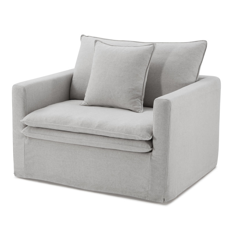 Chaise d'appoint rembourrée Adaire, Lin gris