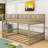 Queen Over Queen Wood Bunk Bed With Guardrails And Ladder-926396217
