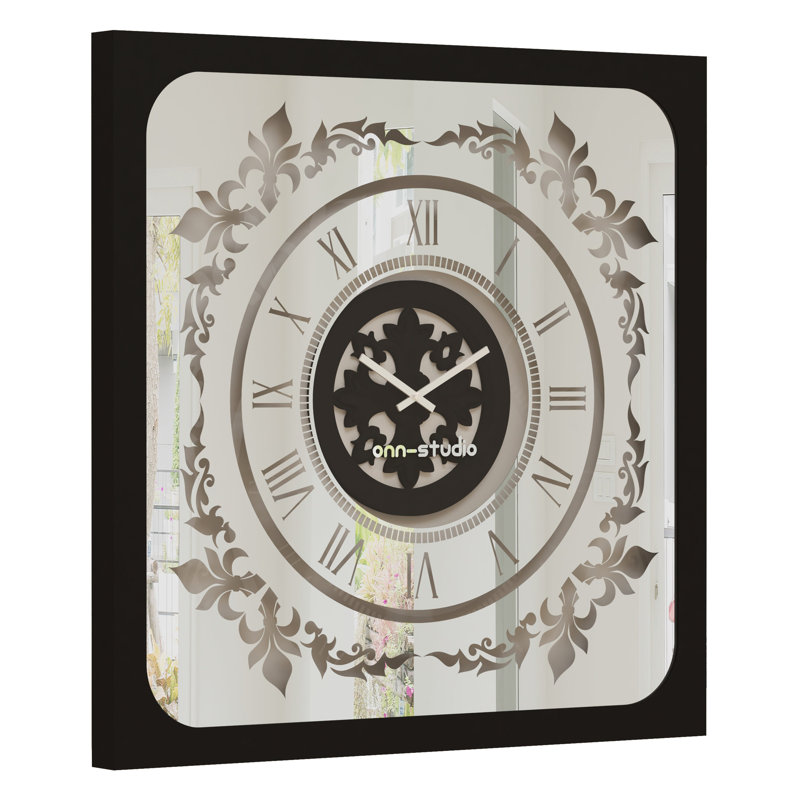 Allizzon Wood Wall Clock, 80cm H x 80cm W, Black