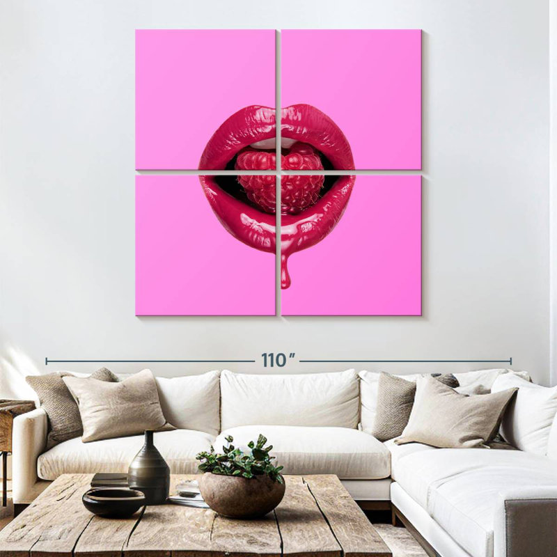 Shuttleworth Raspberry Lips, 74" H x 74" W