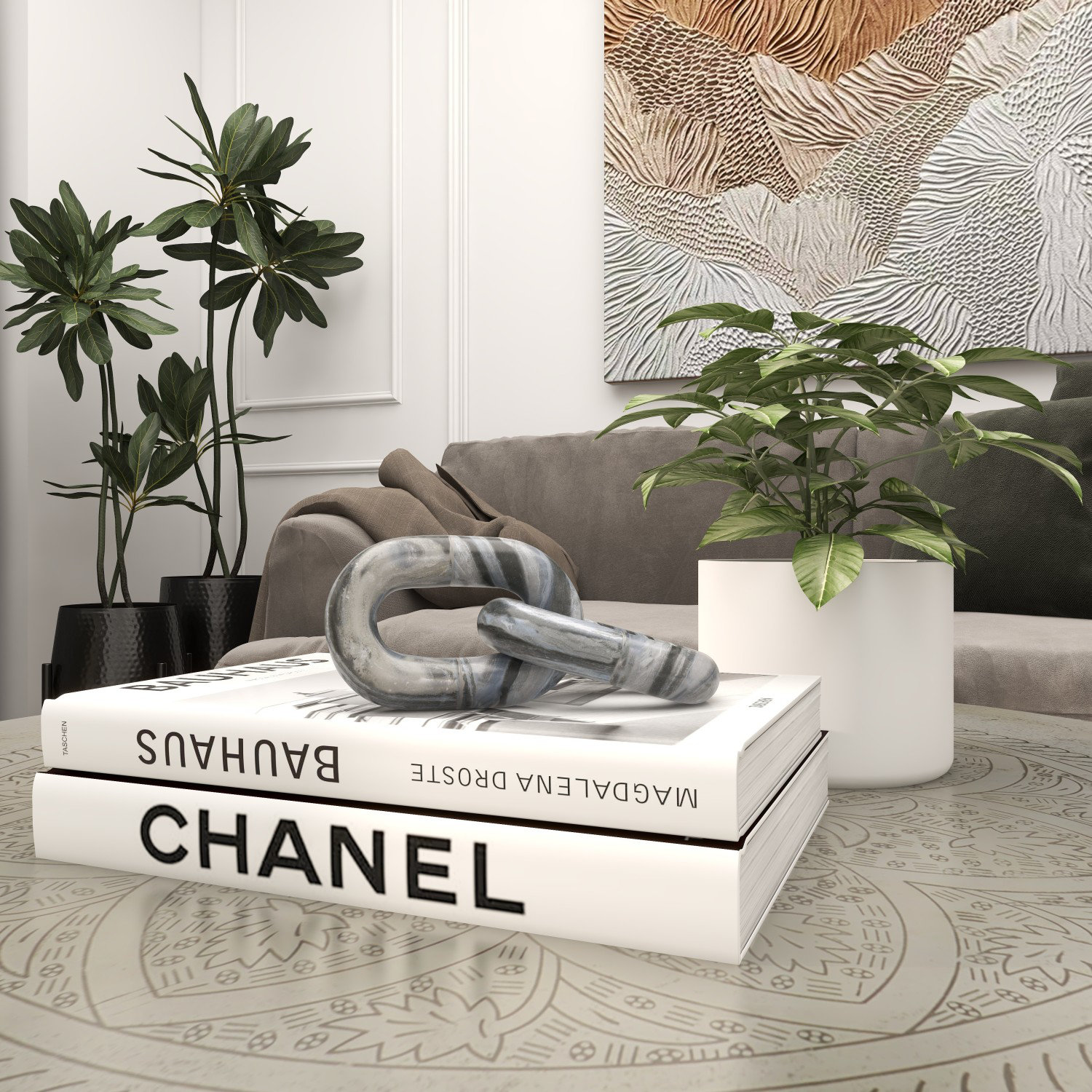 Magaret Genuine Marble Sculpture, 2.55" H x 9.25" W x 3.75" D, Gray
