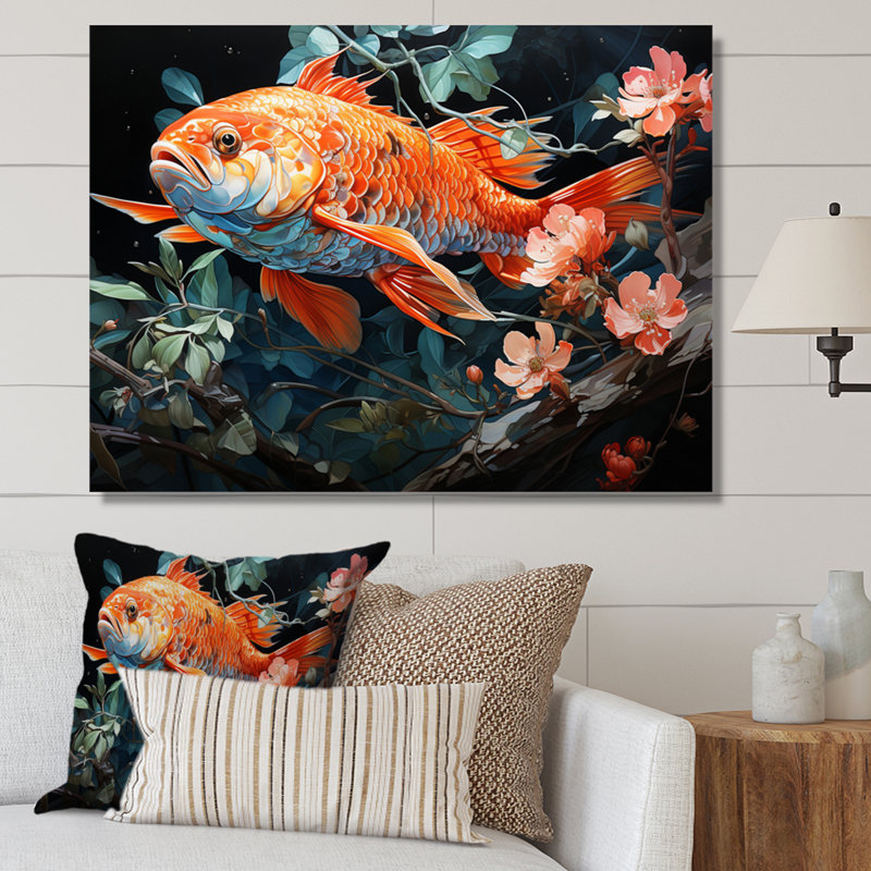 «Fishing Harmonious Hues II», reproduction d'art sur toile, H 34 po x l 44 po, Toile tendue