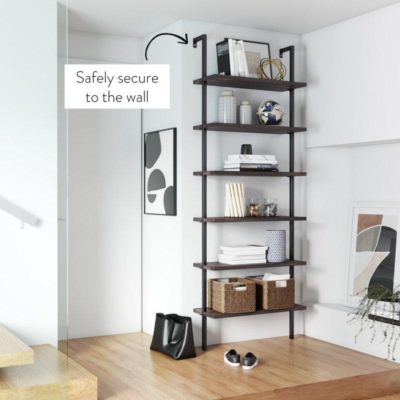 Vallon Ladder Bookcase, Nutmeg/Black