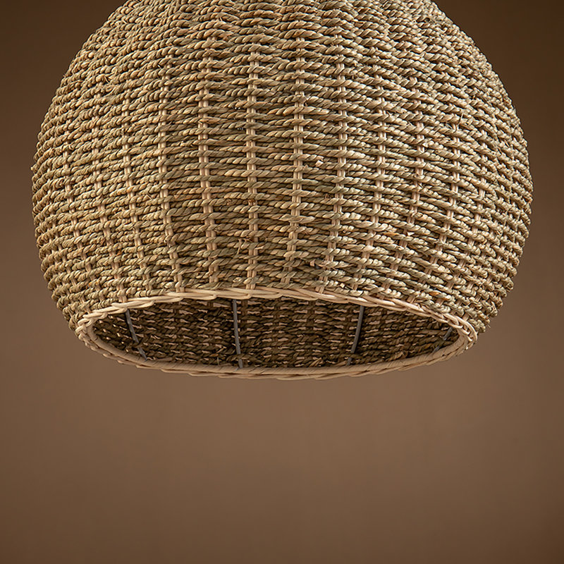 AlmedaCheatham Natural Seagrass Teardrop Rustic Pendant Light
