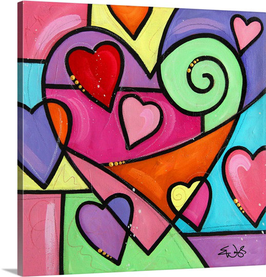 "colour love i" par eric waugh, reproduction d’art sur toile, H 20 po x l 20 po x P 1,25 po