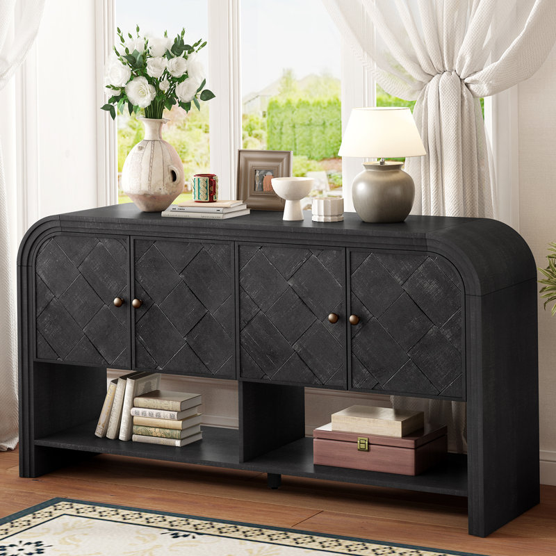 Verne 59.8'' Sideboard With 4 Doors, Black