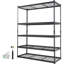 Étagère de rangement réglable à 5 niveaux, capacité de 2 000 lb, étagère de rangement en métal robuste, noire, L 60 po x l 24 po x H 78 po pour garde-manger de cuisine-1362062144-1362062145