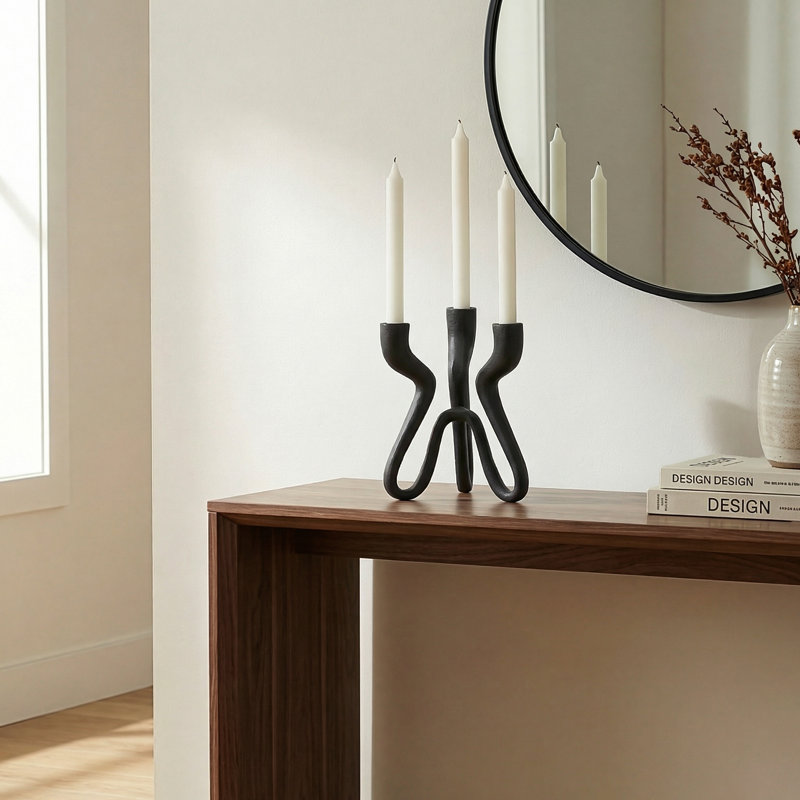 Arcwave 8" Black Aluminum Taper Candle Holder