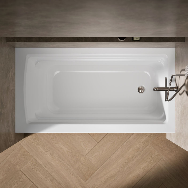 Archer 60" x 32" Alcove/Tile Soaking Bathtub, Right, White